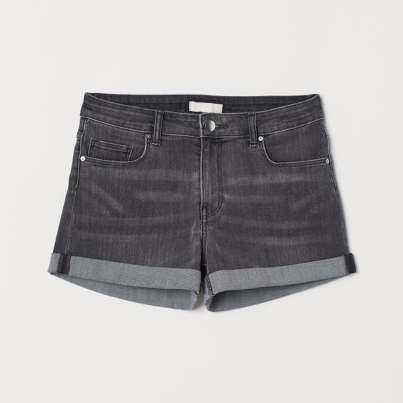 H&M Pants - H&M Black Cuffed Jean Shorts
